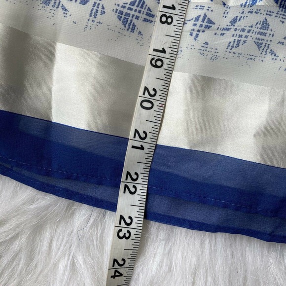 Max Edition Sz M Skirt Ribbon Trim Stretch Knee Length Elastic Waist Womens Blue - Picture 7 of 7